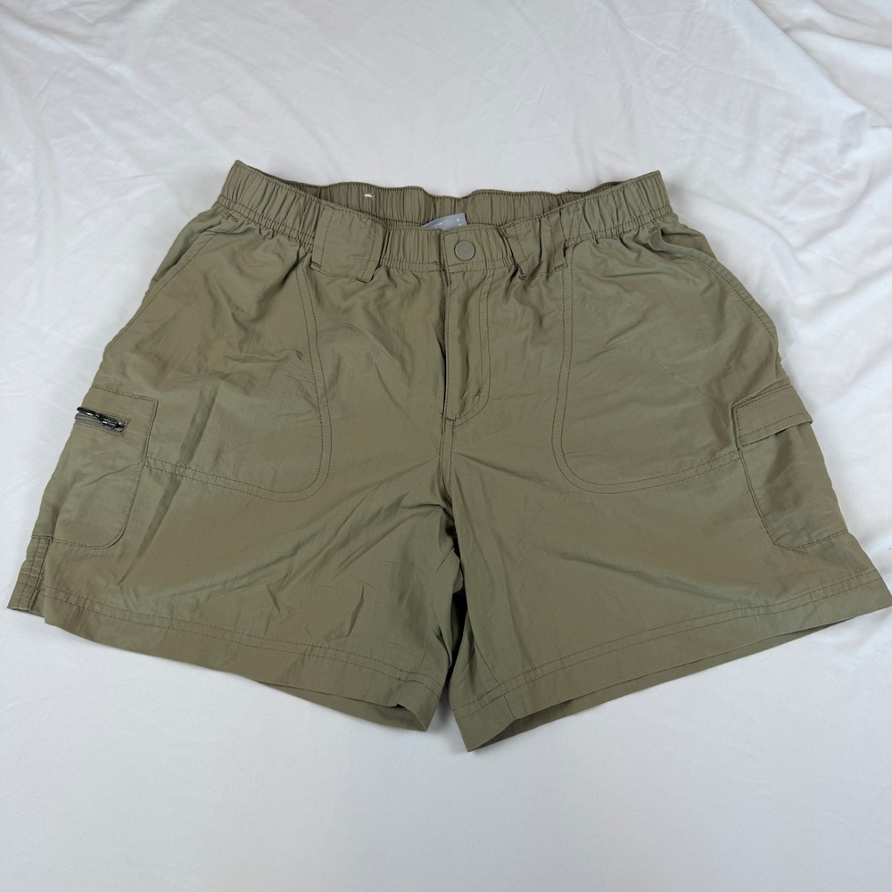 Columbia Womens Khaki Nylon Hiking Cargo Shorts Size S XL4680 Tan Elastic Waist